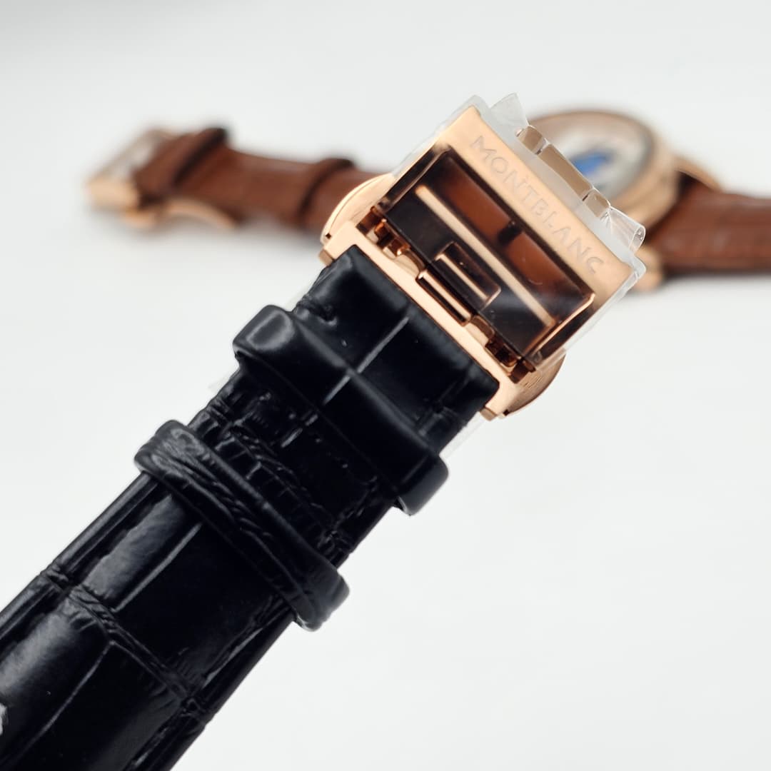 Montblanc Villeret — Black Strap Buckle Detail