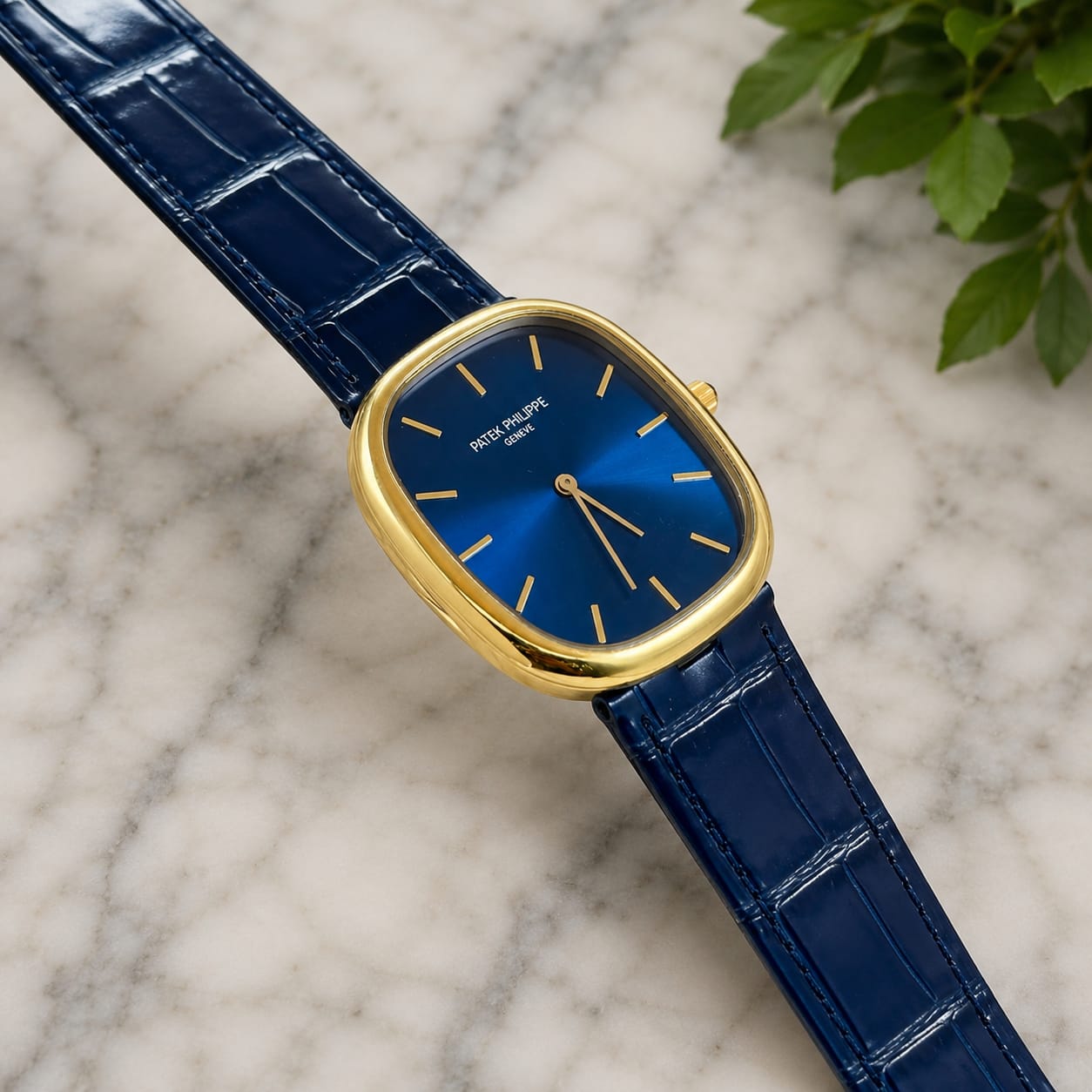 Patek Philippe Golden Ellipse Yellow Gold Blue Dial