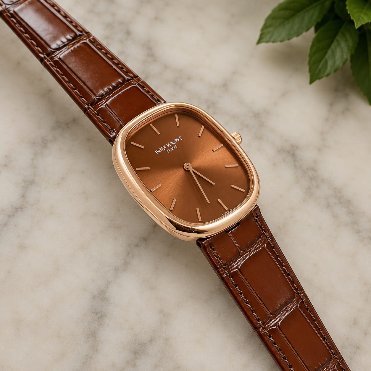 Patek Philippe Golden Ellipse Rose Gold Havana Dial