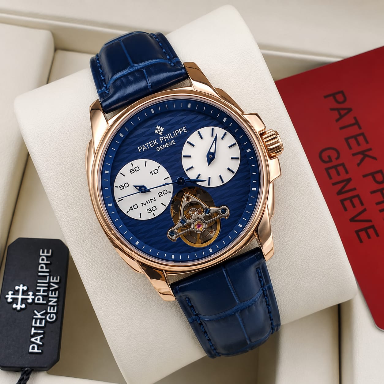 Patek Philippe Grand Complication Tourbillon — Blue Dial, Rose Gold Case, Blue Croc Leather
