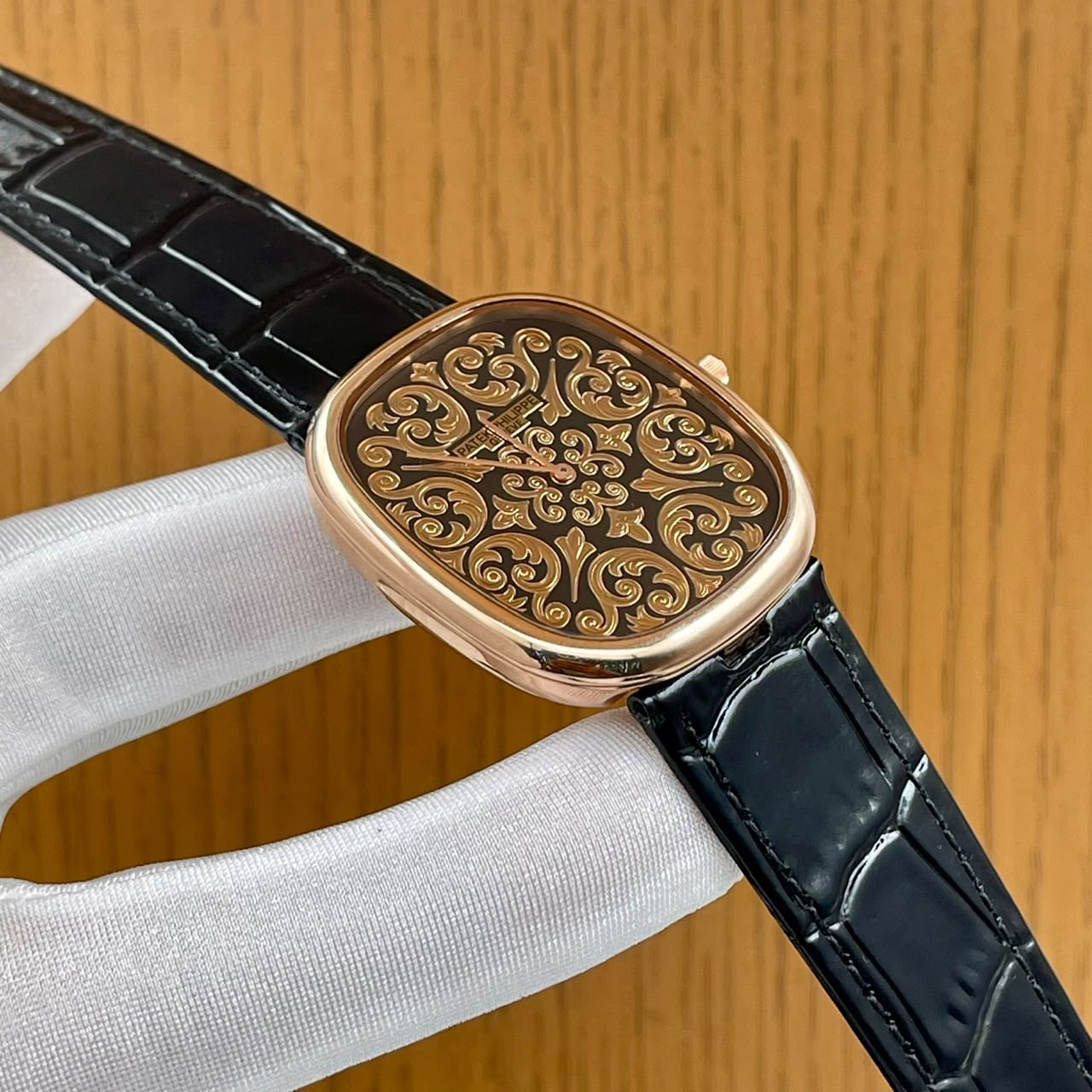 Patek Philippe Golden Ellipse Rose Gold Havana Black Dial